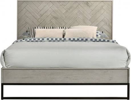 Meridian Furniture - Weston Wood King Bed In Grey Stone - Weston-K