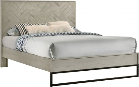 Meridian Furniture - Weston Wood Queen Bed In Grey Stone - Weston-Q