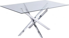 Xander Dining Table In Chrome - 901-T | Meridian