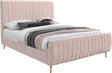 Zara Velvet King Bed In Pink - Zarapink-K | Meridian