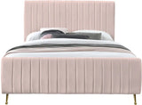 Meridian Furniture - Zara Velvet King Bed In Pink - Zarapink-K