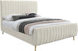 Zara Velvet Queen Bed In Cream - Zaracream-Q | Meridian