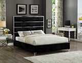 Meridian Furniture - Zuma Velvet King Bed In Black - Zumablack-K