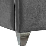 Meridian Furniture - Zuma Velvet Queen Bed In Grey - Zumagrey-Q