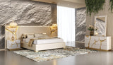 Vig Furniture Modrest Aspen Modern Wide White and Gold Dresser | Home Elegance USA