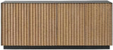 Noir Modern Carved Wood Credenza with Rubbed Iron Frame | Universal Furniture