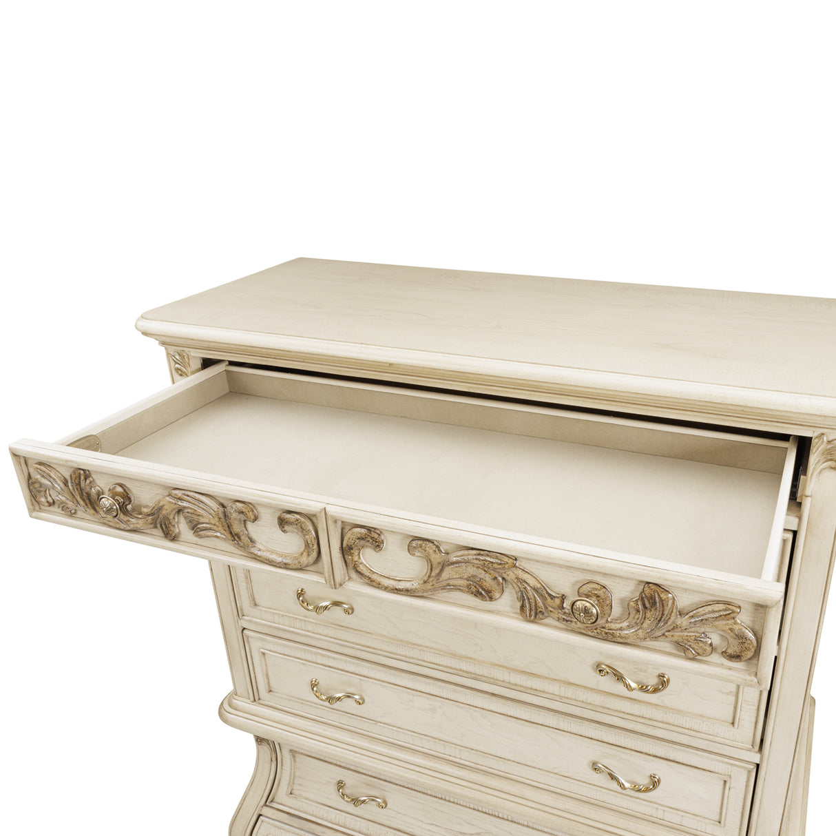 Platine De Royale Champagne 6 Drawer Chest | Aico