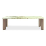 The Naturalist Dining Table 100" Green Onyx Stone Top Brushed Gold Base – Caracole