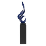 Flame 65" Tall Floor Sculpture // Blue with Black Stand  | Finesse -  Home Elegance USA