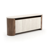 Fleur Open Sideboard | CLA-425V-2511 | Caracole Classic | Travertine Top | Porcini Finish - sold by Home Elegance USA