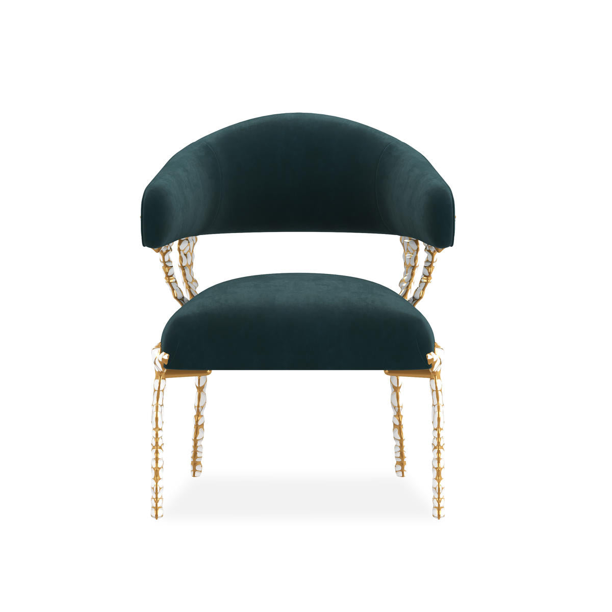 Glimmer of Hope Chair, Gold Brush Frame, Plush Upholstery | Caracole