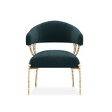 Glimmer of Hope Chair, Gold Brush Frame, Plush Upholstery | Caracole