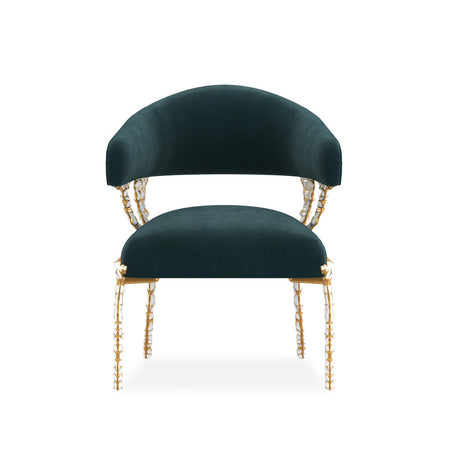 Glimmer of Hope Chair, Gold Brush Frame, Plush Upholstery | Caracole