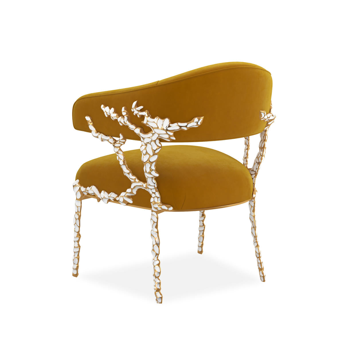 Glimmer of Hope Chair, Gold Brush Frame, Plush Upholstery | Caracole