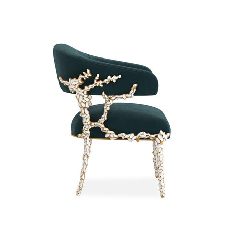 Glimmer of Hope Chair, Gold Brush Frame, Plush Upholstery | Caracole
