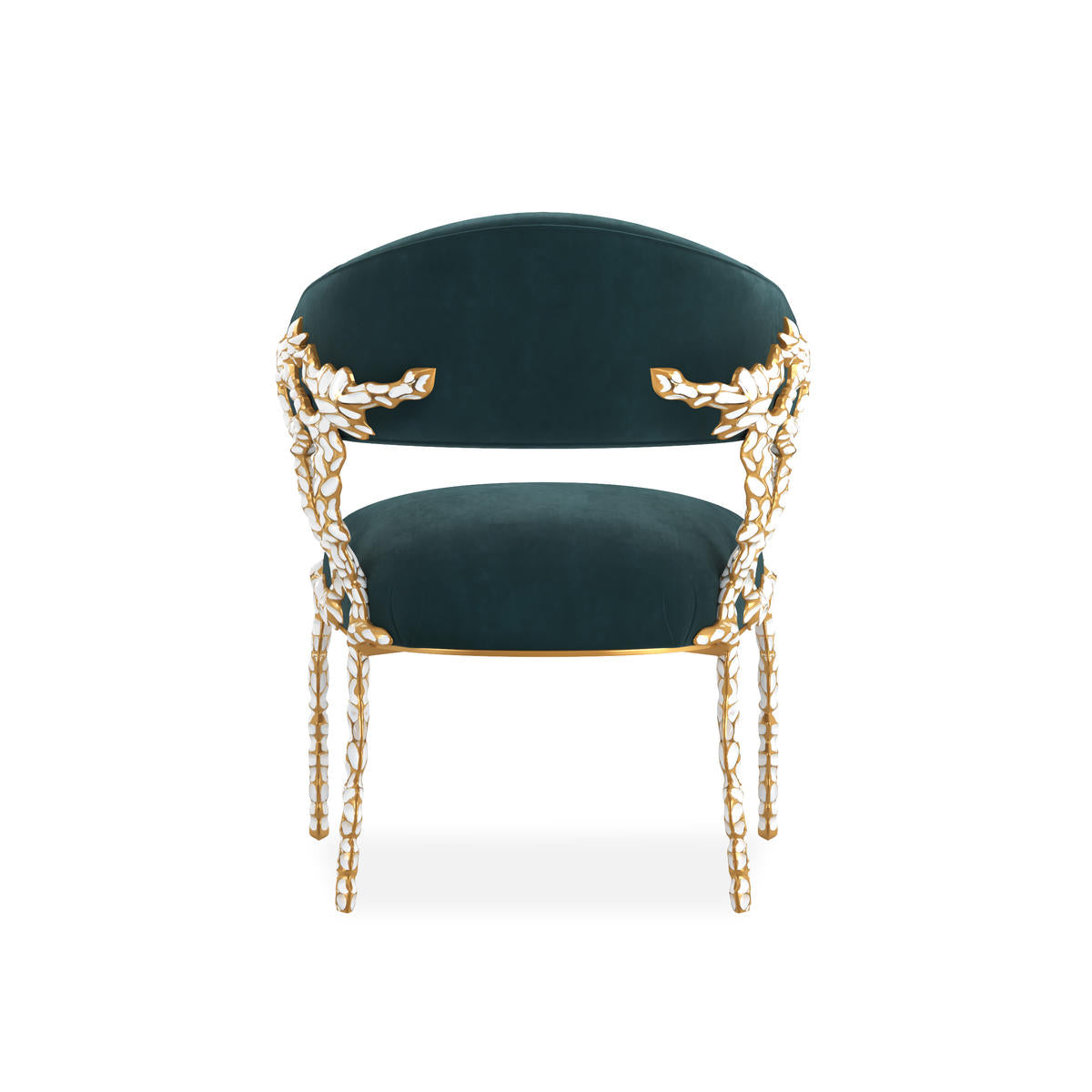 Glimmer of Hope Chair, Gold Brush Frame, Plush Upholstery | Caracole