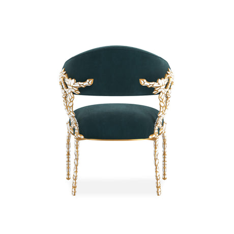 Glimmer of Hope Chair, Gold Brush Frame, Plush Upholstery | Caracole