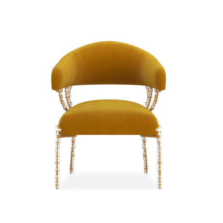 Glimmer of Hope Chair, Gold Brush Frame, Plush Upholstery | Caracole