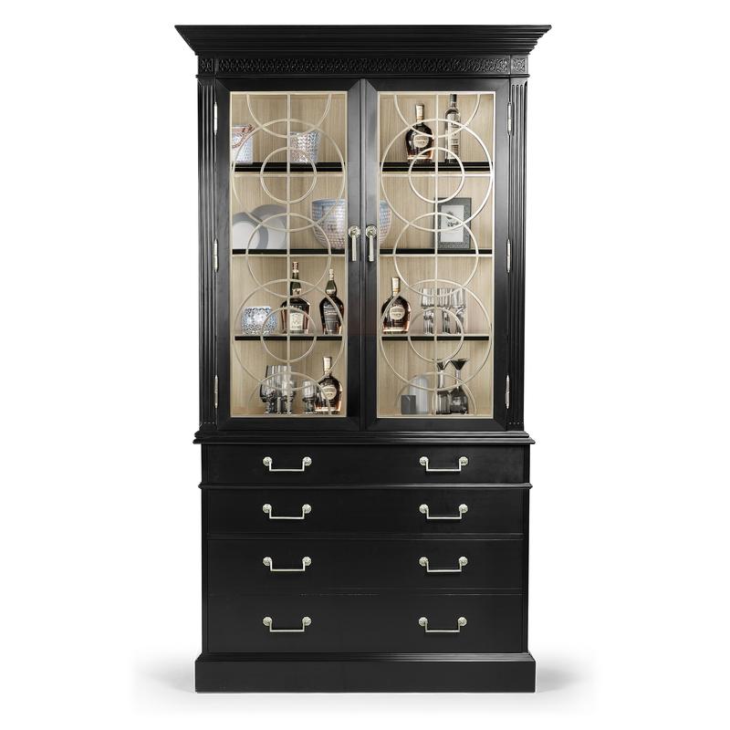 Sprite Display Cabinet in Formal Black with Glass Doors | Jonathan Charles Fine Furniture