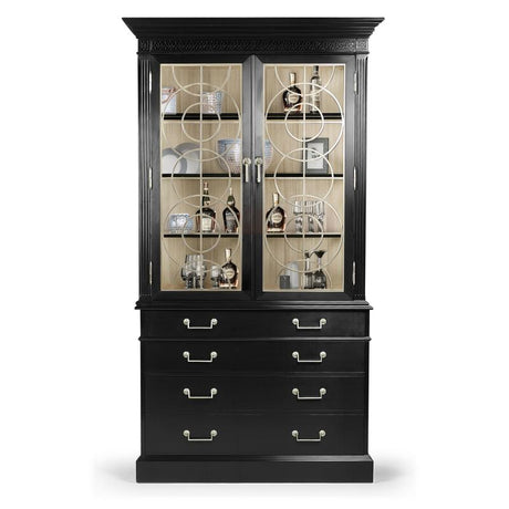 Sprite Display Cabinet in Formal Black with Glass Doors | Jonathan Charles Fine Furniture