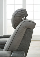 Ashley Slate Next-Gen DuraPella PWR REC Loveseat/CON/ADJ HDRST - Faux Leather - Home Elegance USA