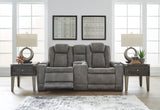 Ashley Slate Next-Gen DuraPella PWR REC Loveseat/CON/ADJ HDRST - Faux Leather - Home Elegance USA