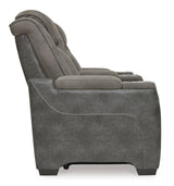 Ashley Slate Next-Gen DuraPella PWR REC Loveseat/CON/ADJ HDRST - Faux Leather - Home Elegance USA