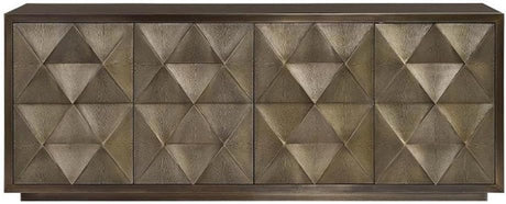 Origami Modern Geometric Credenza in Antique Champagne | Universal Furniture