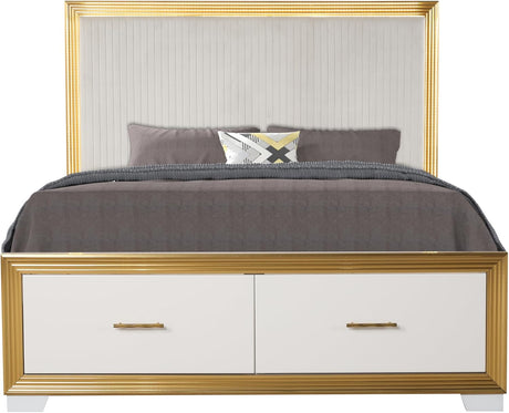 Obsession Modern Bedroom Set White and Gold | Galaxy - Home Elegance USA