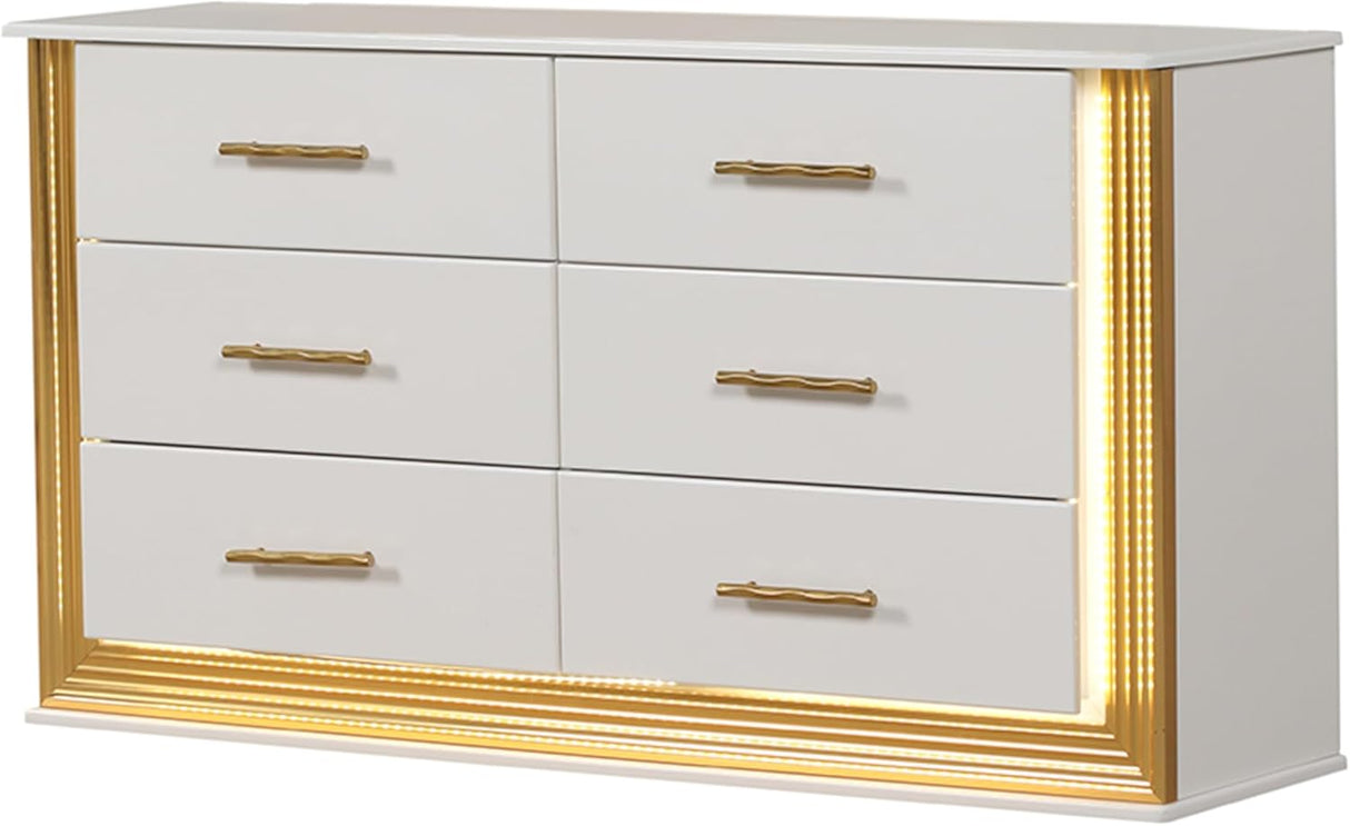 Obsession Modern Bedroom Set White and Gold | Galaxy - Home Elegance USA