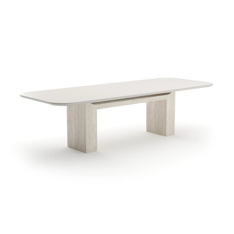 Overlap Rectangle Dining Table Latte Gloss | Caracole Classic