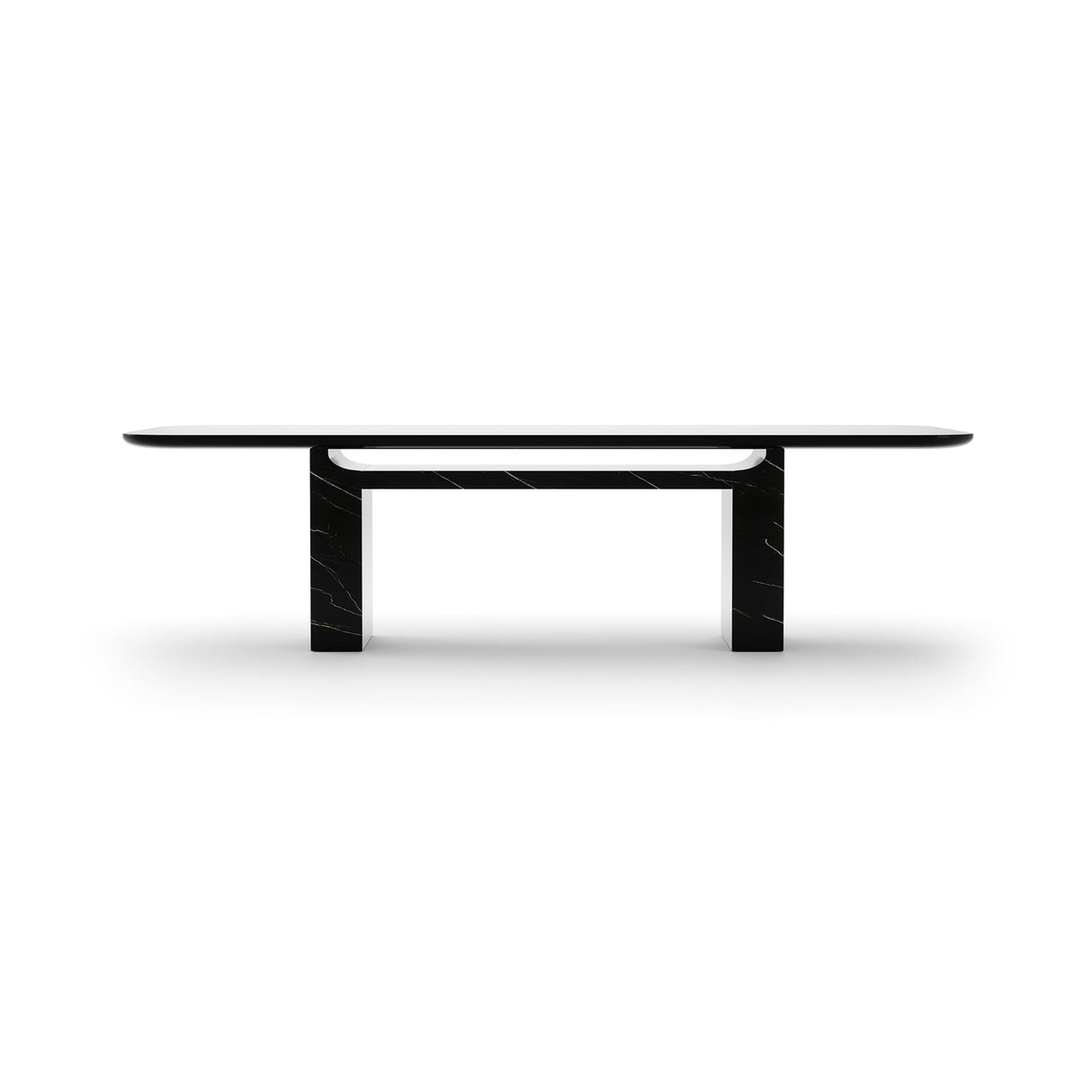 Overlap Rectangle Dining Table Piano Black | Caracole Classic