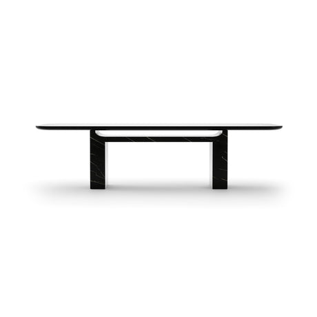 Overlap Rectangle Dining Table Piano Black | Caracole Classic