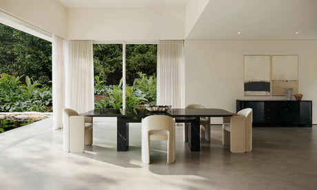 Overlap Rectangle Dining Table Piano Black | Caracole Classic