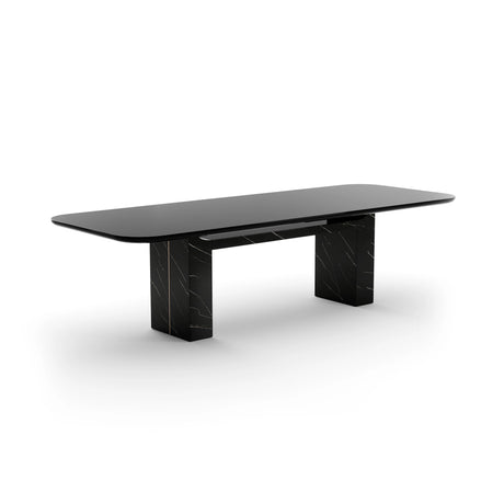 Overlap Rectangle Dining Table Piano Black | Caracole Classic