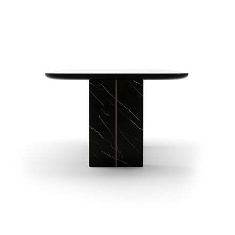 Overlap Rectangle Dining Table Piano Black | Caracole Classic