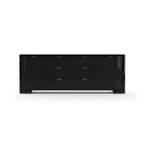 Overlap Sideboard Piano Black with Nero Marquina Stone | Caracole Classic