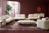 Overlap Sideboard Latte Gloss with Travertine Stone | Caracole Classic