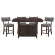 Oxton Rustic Counter Height Dining Set with Storage