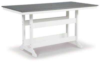 Ashley Gray/White Transville RECT COUNTER TABLE W/UMB OPT | Home Elegance USA