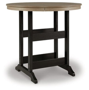 Ashley Black/Driftwood Fairen Trail Round Bar Table w/UMB OPT | Home Elegance USA
