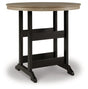 Ashley Black/Driftwood Fairen Trail Round Bar Table w/UMB OPT | Home Elegance USA