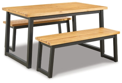 Ashley Brown/Black Town Wood Dining Table Set (Set of 3)