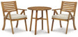 Ashley Brown Vallerie Chairs w/CUSH/Table Set (Set of 3) | Home Elegance USA