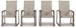 Ashley Beige Beach Front Sling Arm Chair (Set of 4)