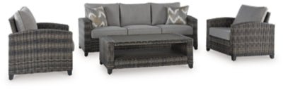 Ashley Gray Oasis Court Sofa/Chairs/Table Set (Set of 4) - P335 - 081 - Home Elegance USA - 1