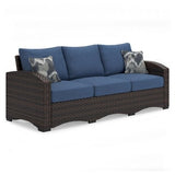 Ashley Blue/Brown Windglow Sofa with Cushion - P340 - 838 - Home Elegance USA - 1