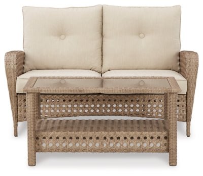 Ashley Driftwood Braylee Loveseat w/Table (Set of 2) - P345 - 035 - Home Elegance USA - 1