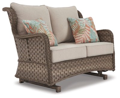 Ashley Light Brown Clear Ridge Loveseat Glider w/Cushion - P361 - 835 - Home Elegance USA - 1