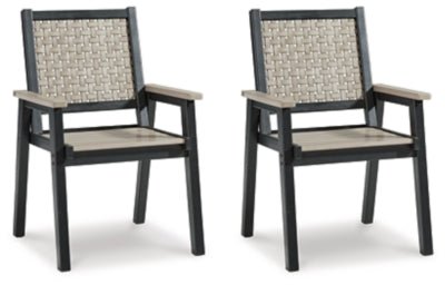 Ashley Driftwood/Black Mount Valley Arm Chair (Set of 2) - P384 - 603A - Home Elegance USA - 1